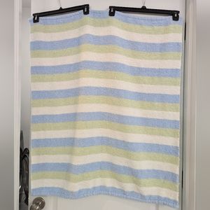 Carter's Chenille blue green white baby blanket